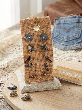 Gimmicks by Bke boho-chic  5 pairs set of mixed metal earrings